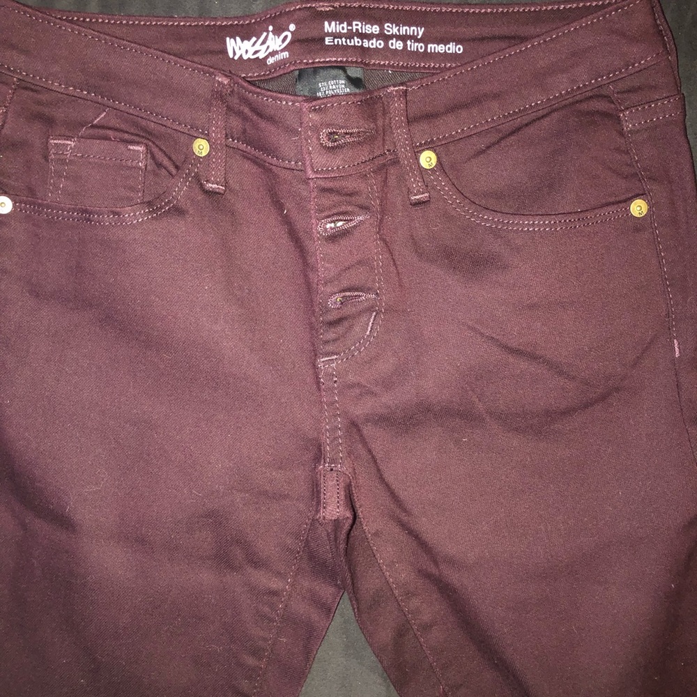 Missimo Burgundy High Rise Skinny Jeans